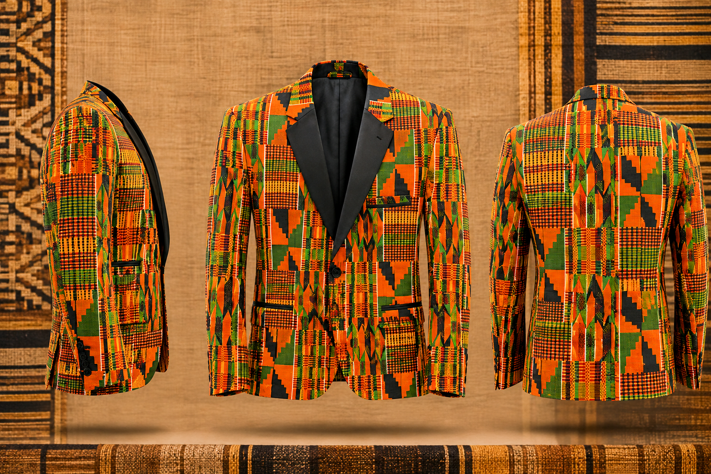 African Kente Print Blazer