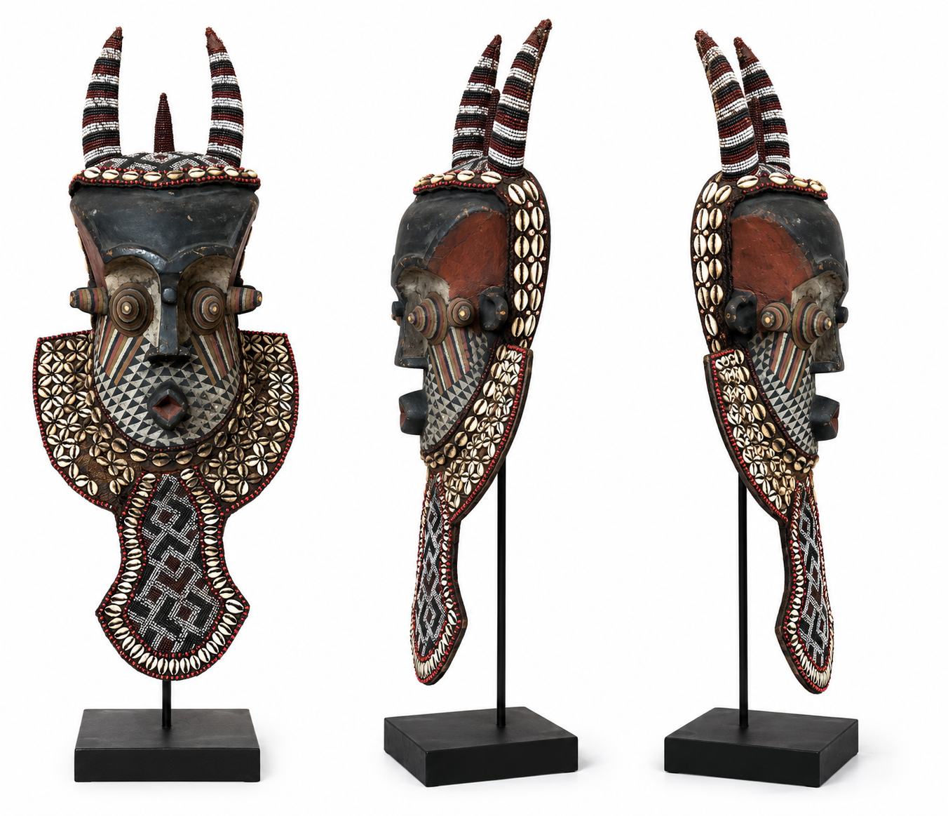 Handcrafted African Cowrie Shell Mask