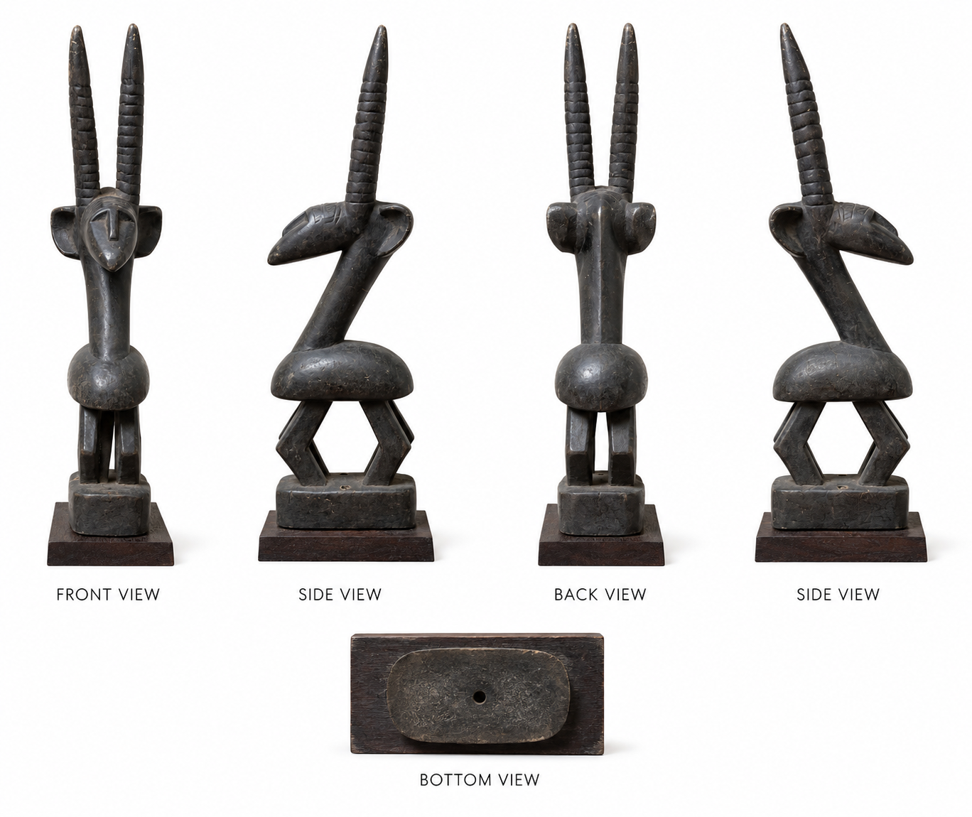 Hand-Carved African Antelope Sculpture