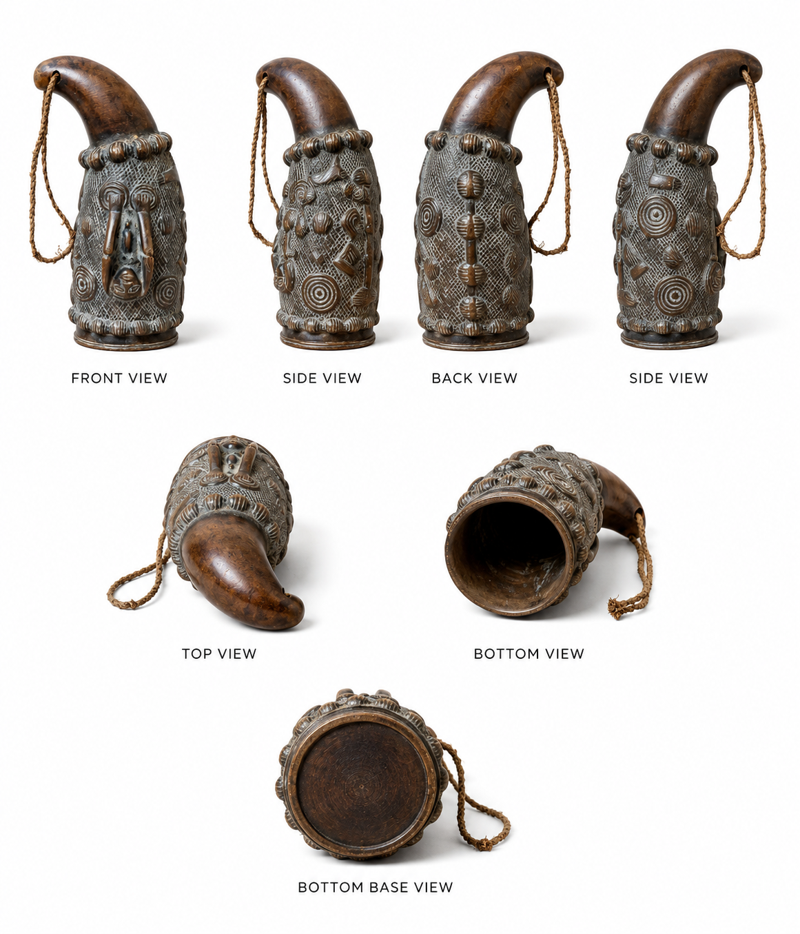 African Ceremonial Horn Vessel