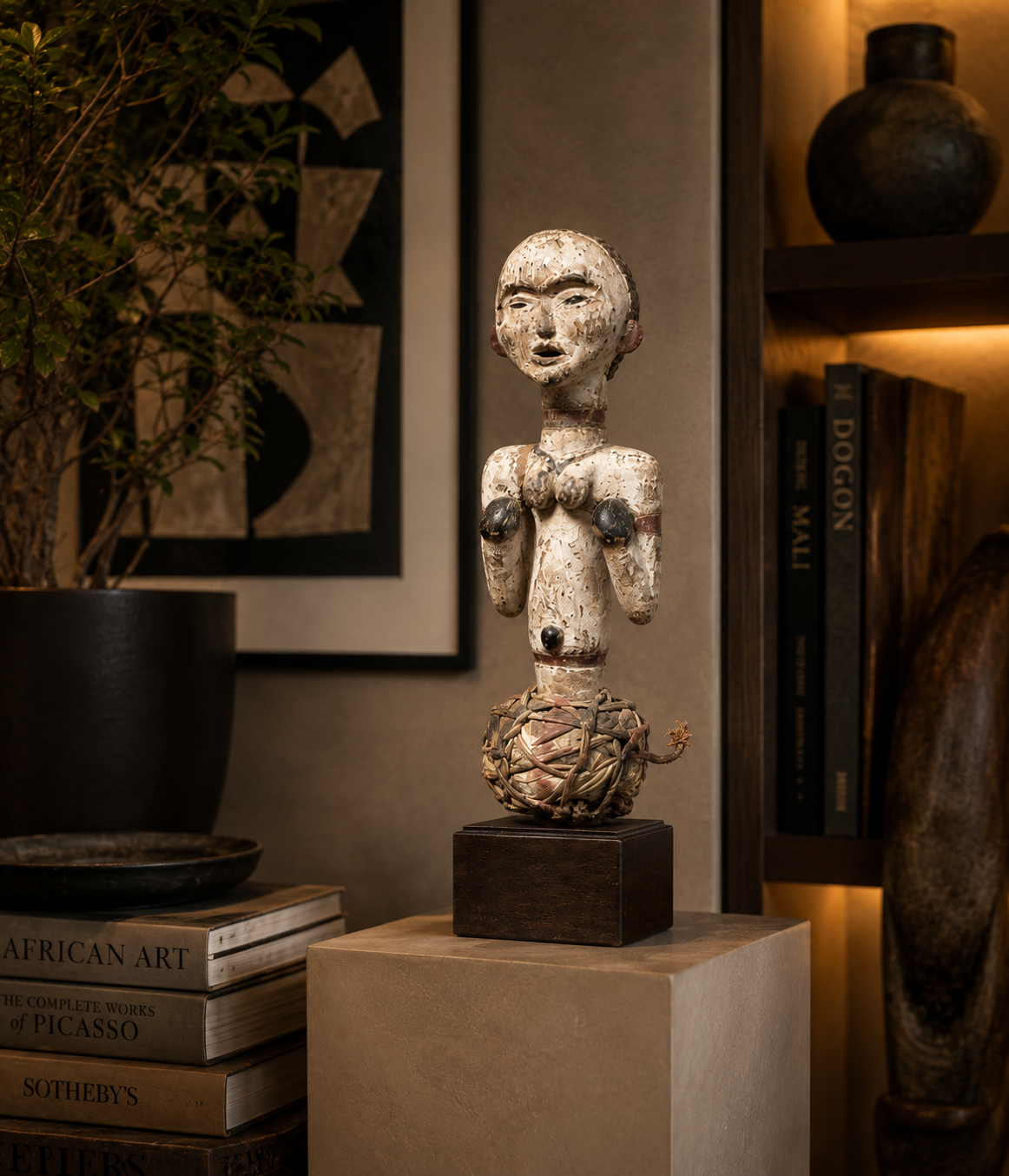 Hand-Carved African Female Ancestral Figure