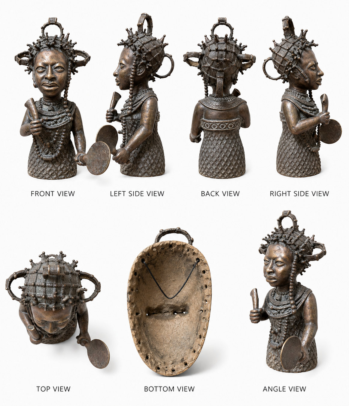 Bronze Ceremonial Woman Sculpture
