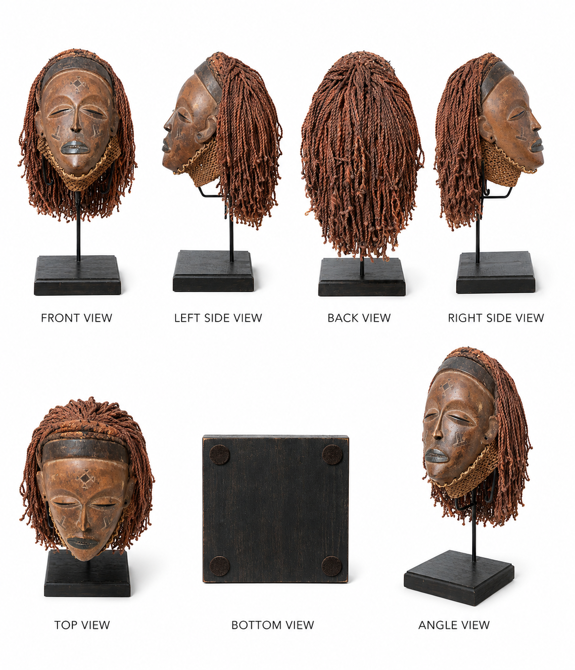 African Mask with Fiber Hair