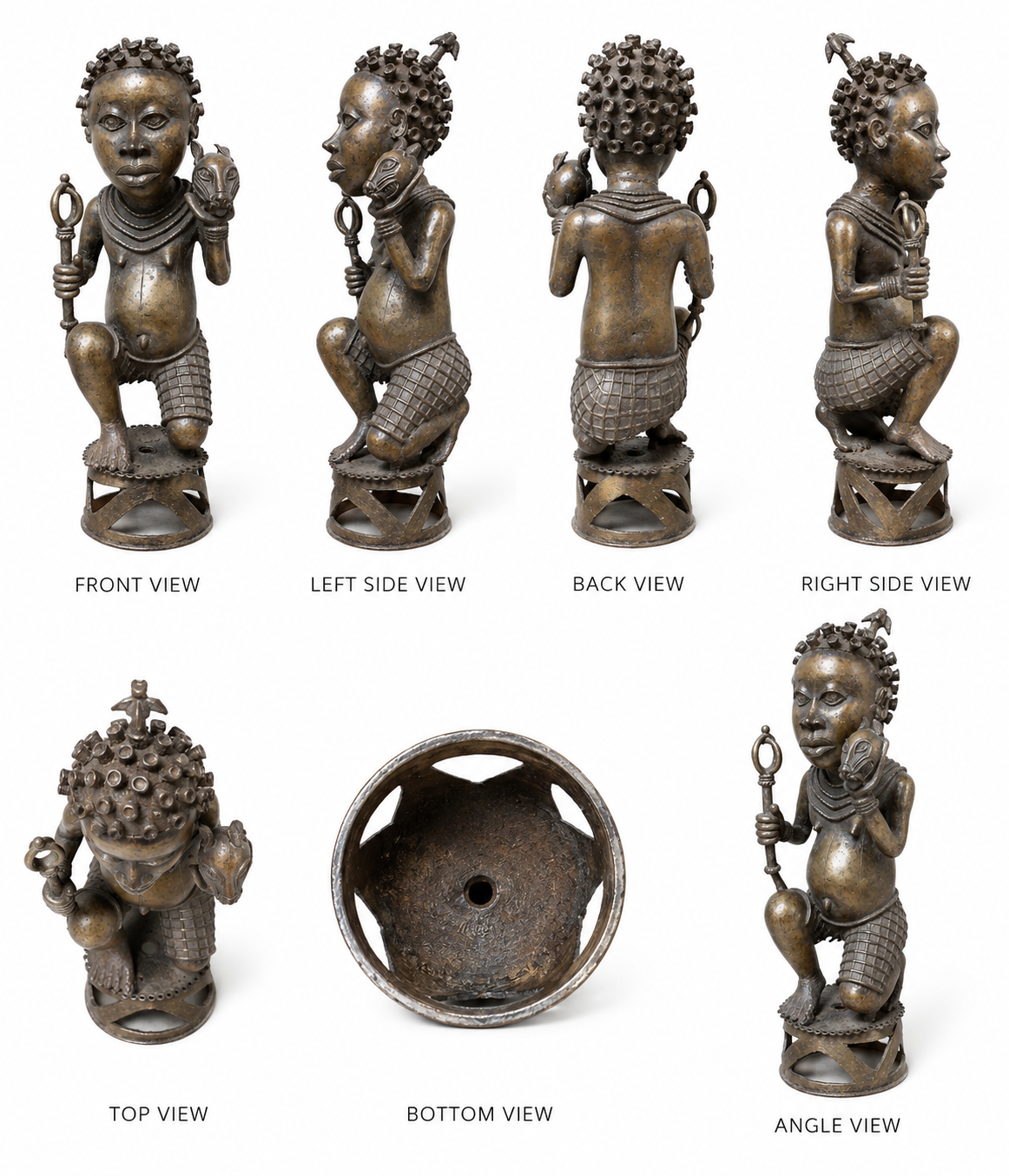 African Bronze Ceremonial Figure Sculpture