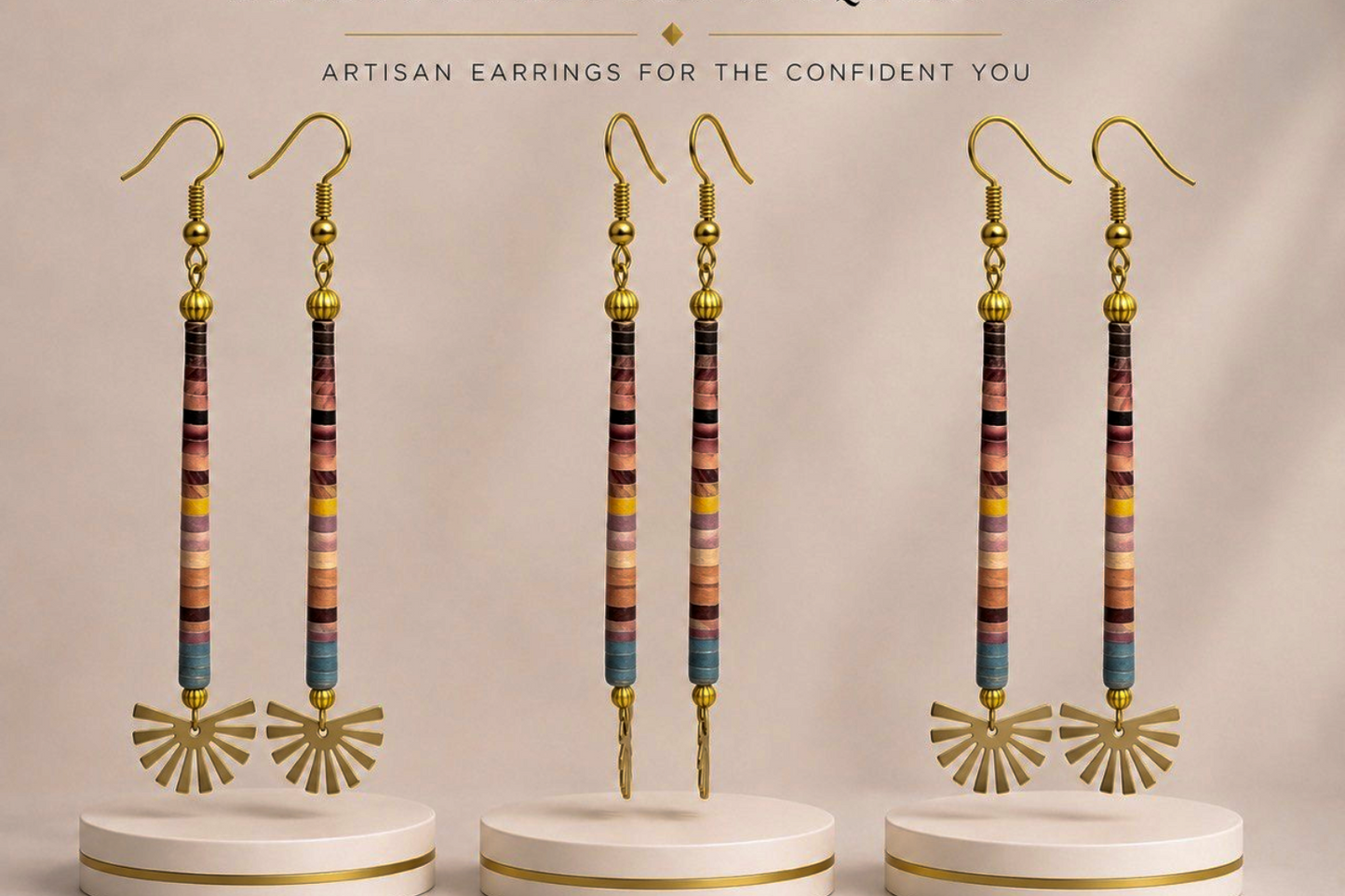 Multicolor Artisan Fan Drop Earrings