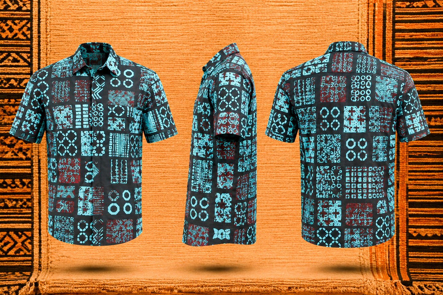 Men’s African Print Short-Sleeve Shirt