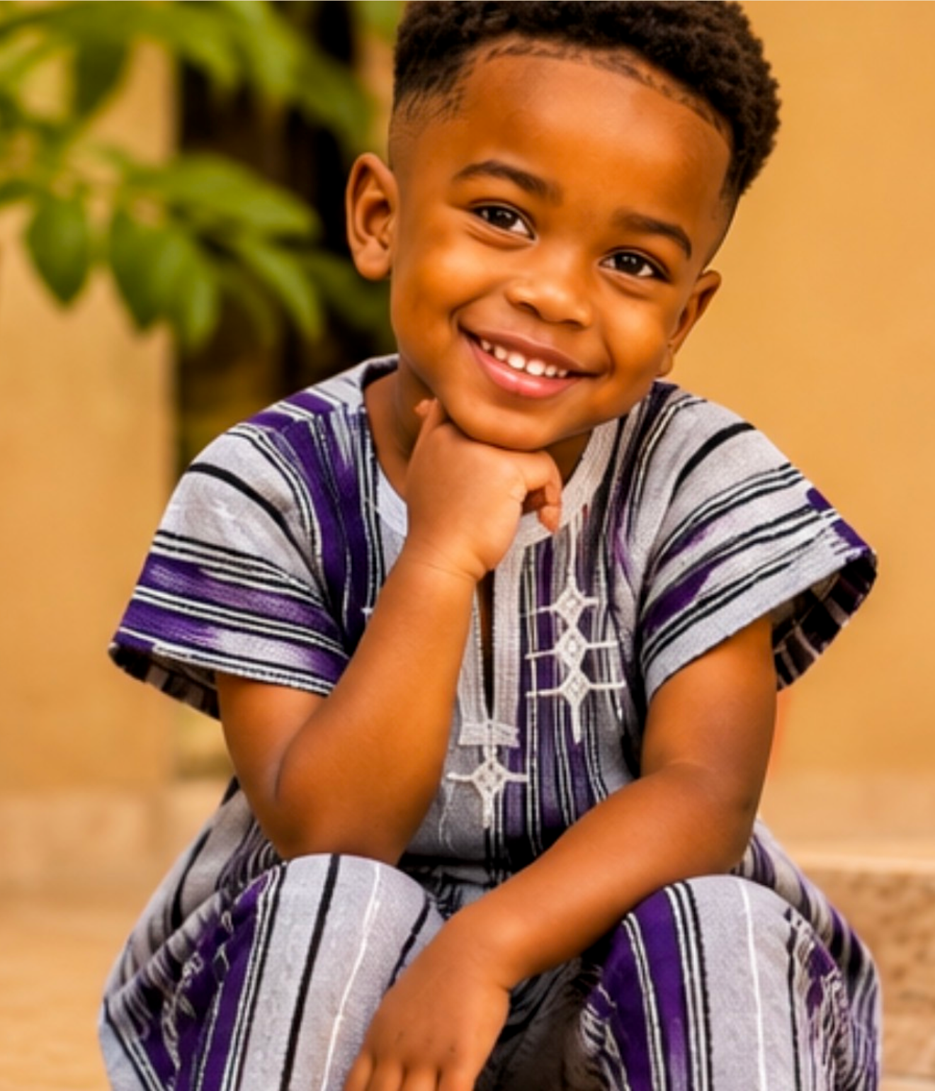 Boys’ African Traditional Two-Piece Outfit
