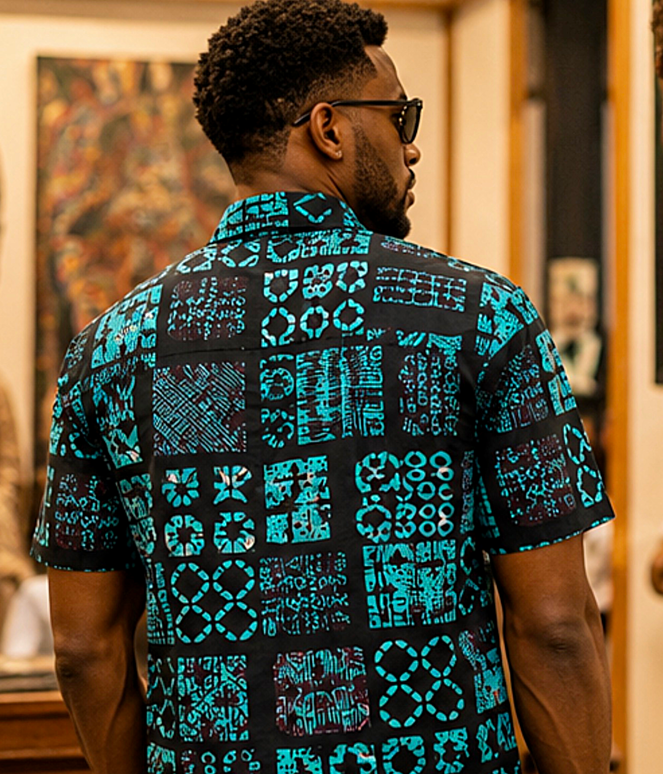 Men’s African Print Short-Sleeve Shirt