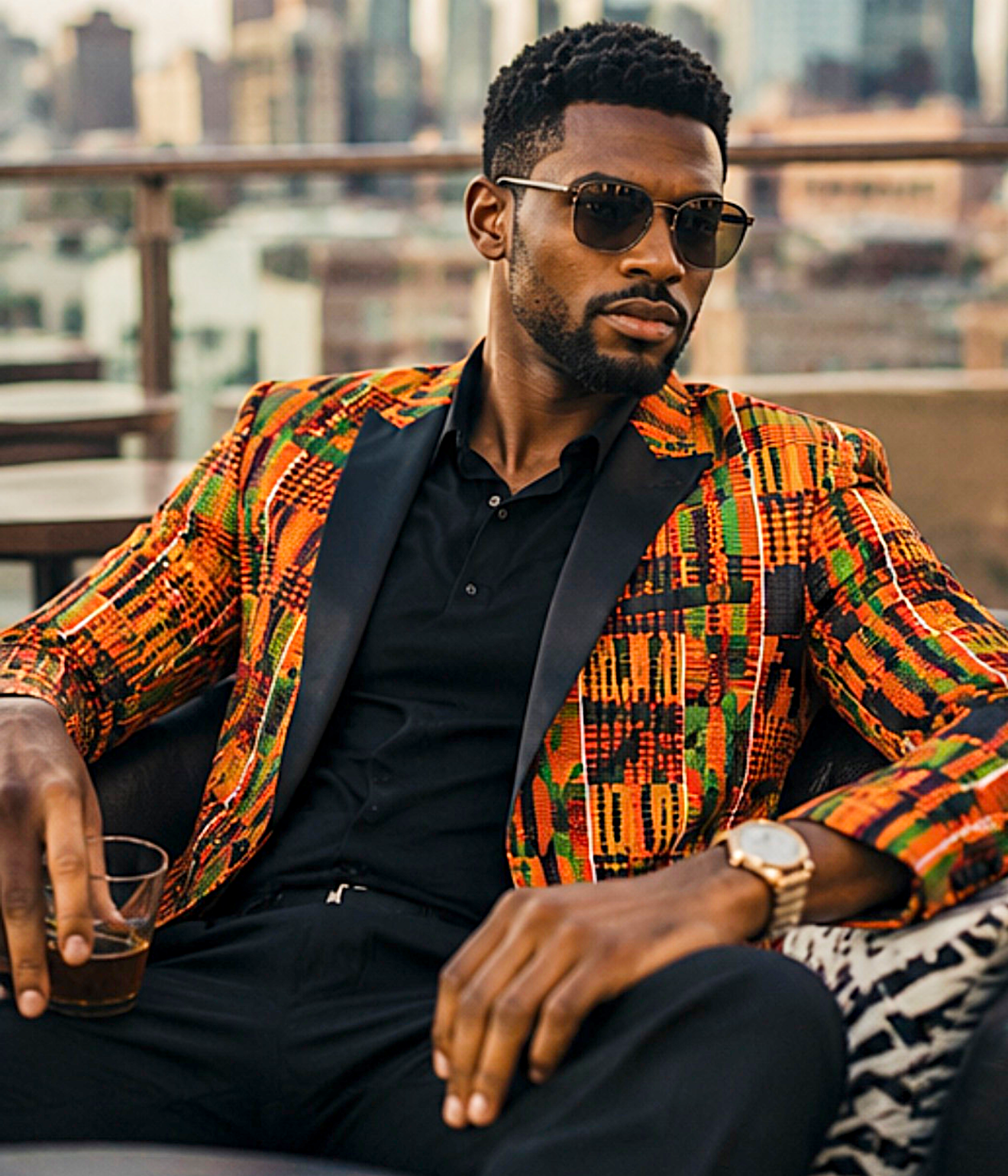 African Kente Print Blazer