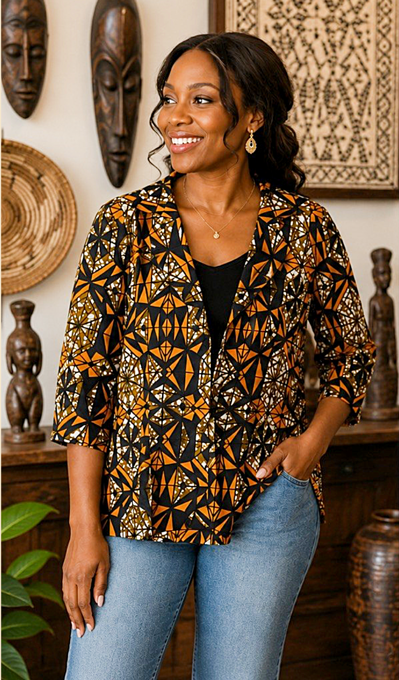 Women’s African Print Blazer