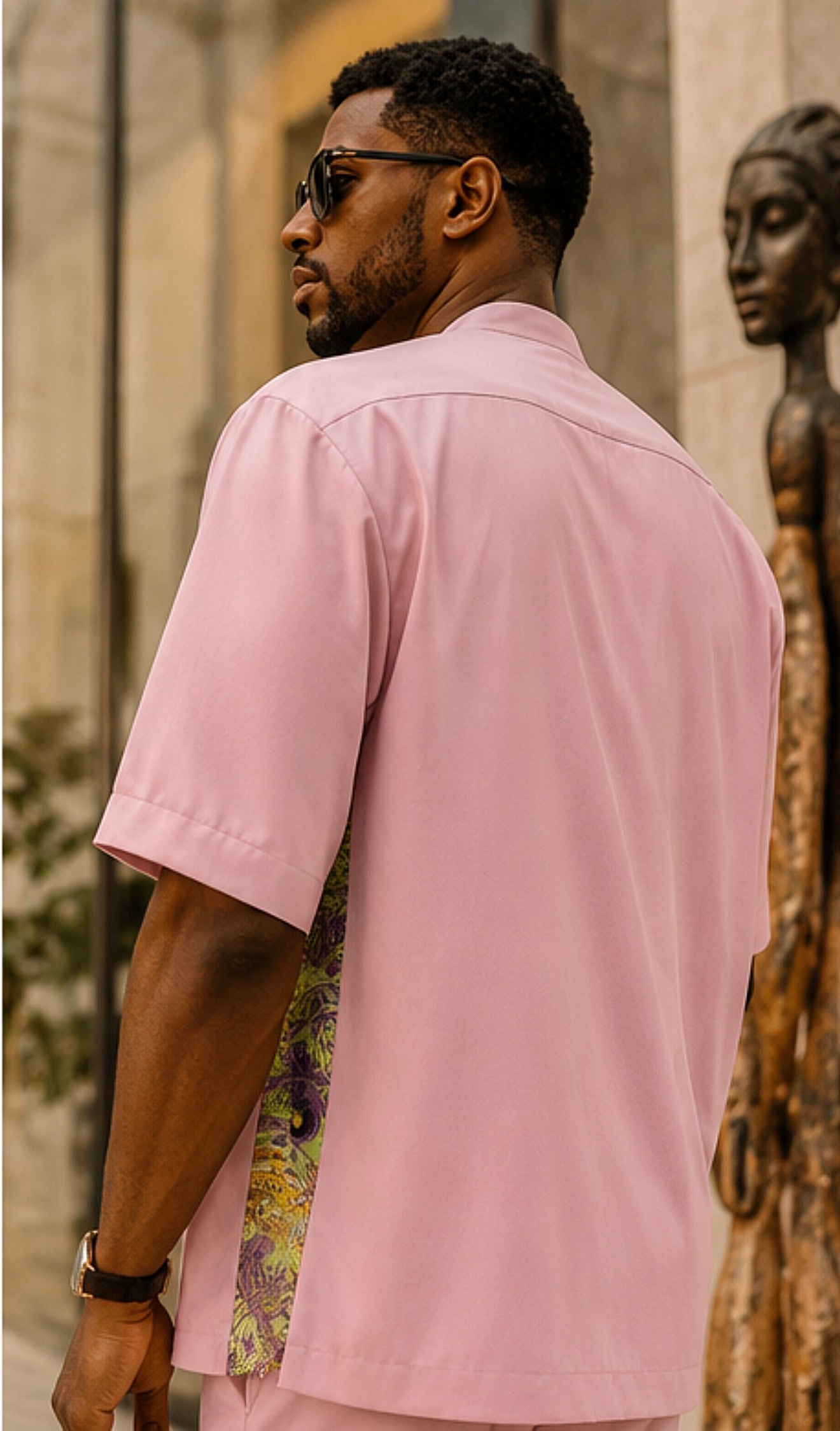 Men’s African Print Two-Piece Short-Sleeve Outfit