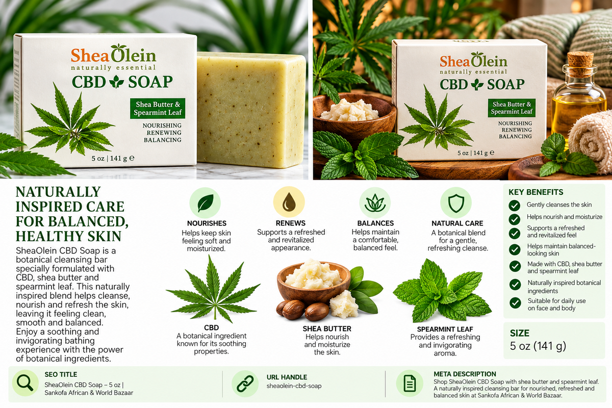 CBD Soap with Shea Butter & Spearmint Leaf – 5 oz